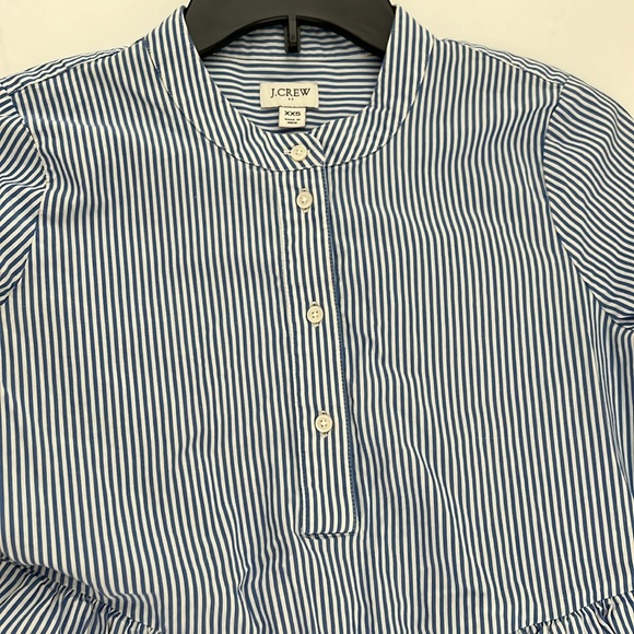 J Crew Striped Stretch Cotton Poplin Tiered Dress - Picture 9 of 14